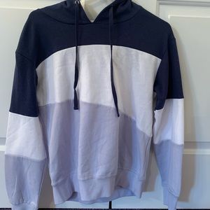 Blue hooded sweatshirt